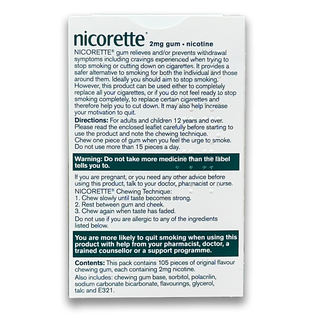 Nicorette gum (Nicotine)