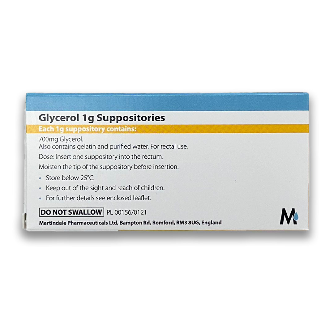 Glycerol 1g For Constipation Infant Size – 12 Suppositories (Brand May Vary)